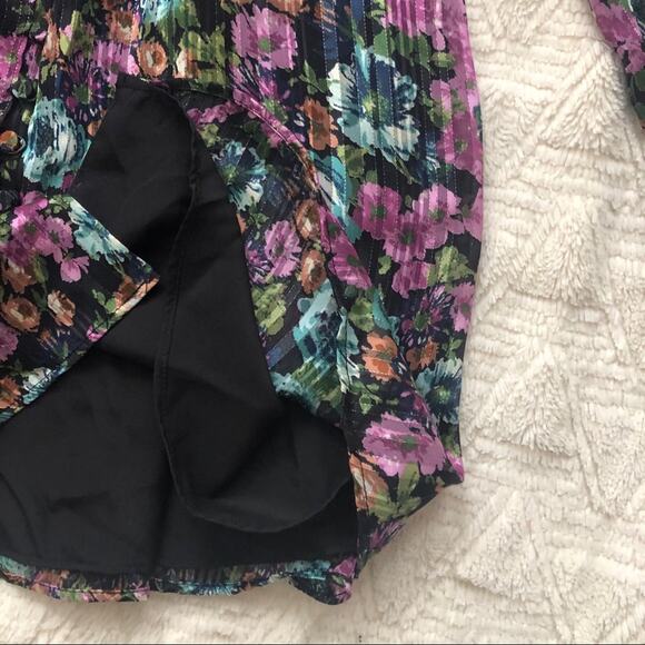 Zara Black Floral Print Button Front Mini Dress - Picture 7 of 7